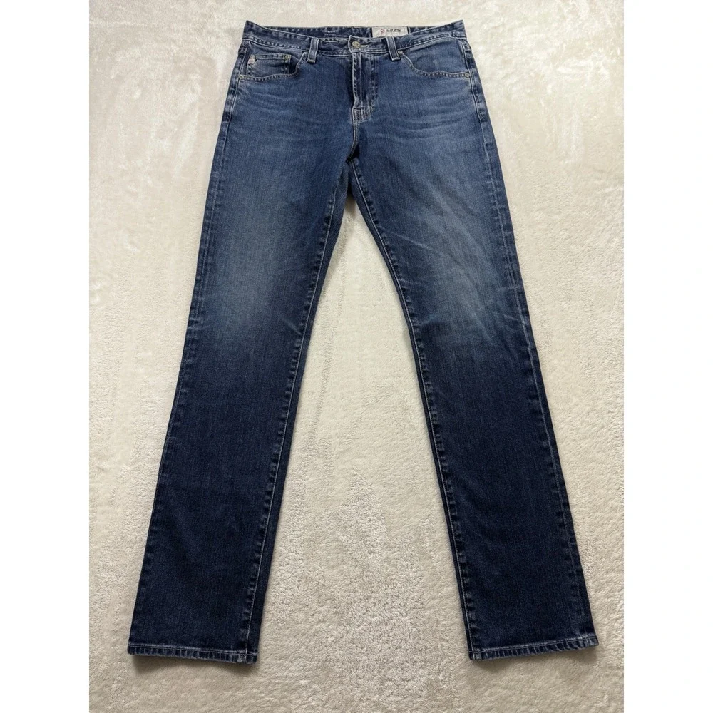 AG Adriano Goldschmied Mens The Everett Slim Straight Blue Jeans 31 Meas: 32x33